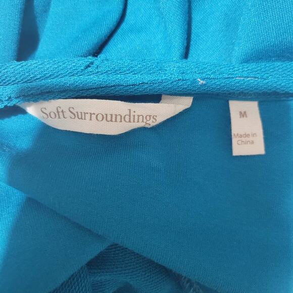 Soft Surroundings Callie Top Blue Turquoise Artsy Buttons Tunic Pullover Medium - Picture 7 of 13